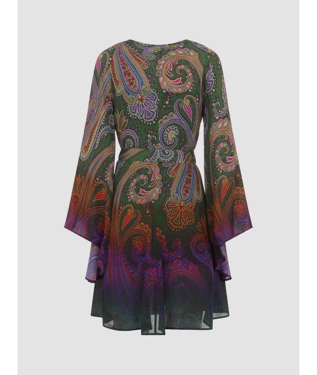 ETRO Зеленое вискозное повседневное платье, фото 2