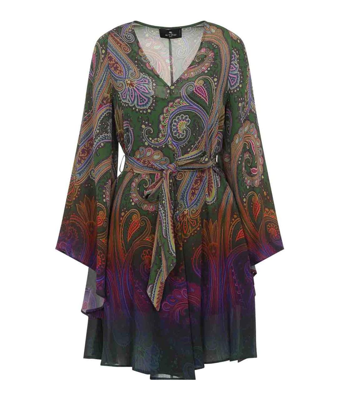 ETRO Зеленое вискозное повседневное платье, фото 1