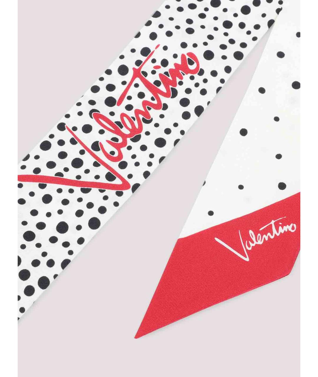 VALENTINO Белый шелковый шарф, фото 2