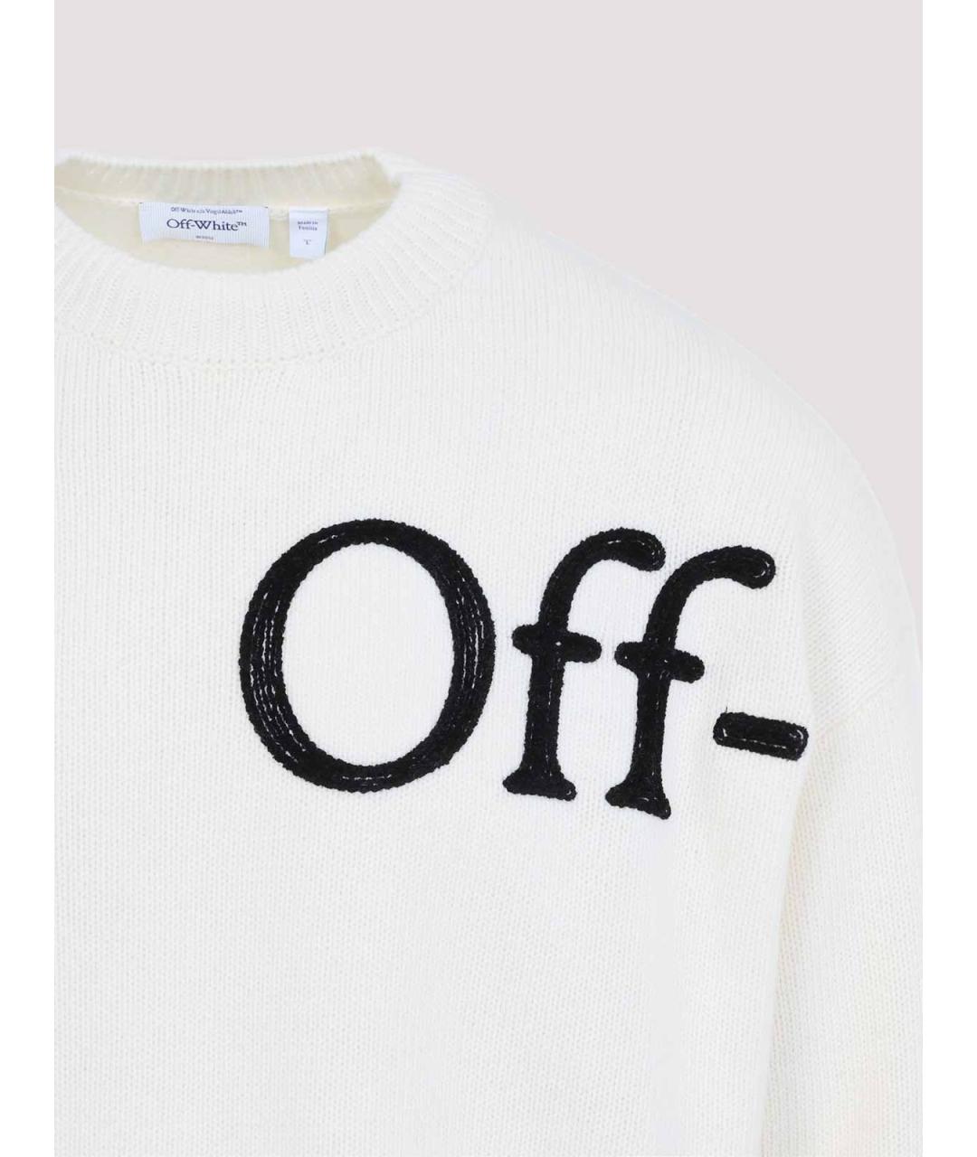 OFF-WHITE Белый шерстяной джемпер / свитер, фото 4