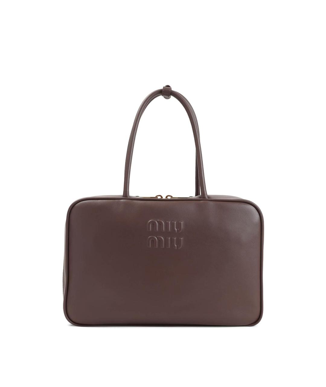 MIU MIU Коричневая кожаная сумка тоут, фото 1