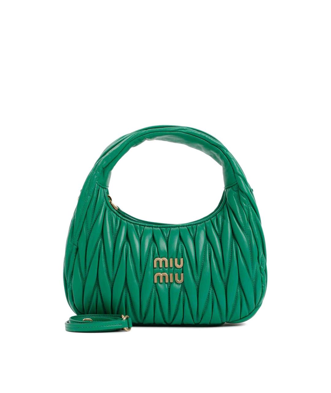 MIU MIU Зеленая кожаная сумка через плечо, фото 1