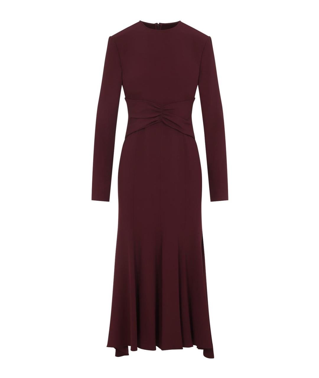 ALBERTA FERRETTI Бордовое вискозное повседневное платье, фото 1