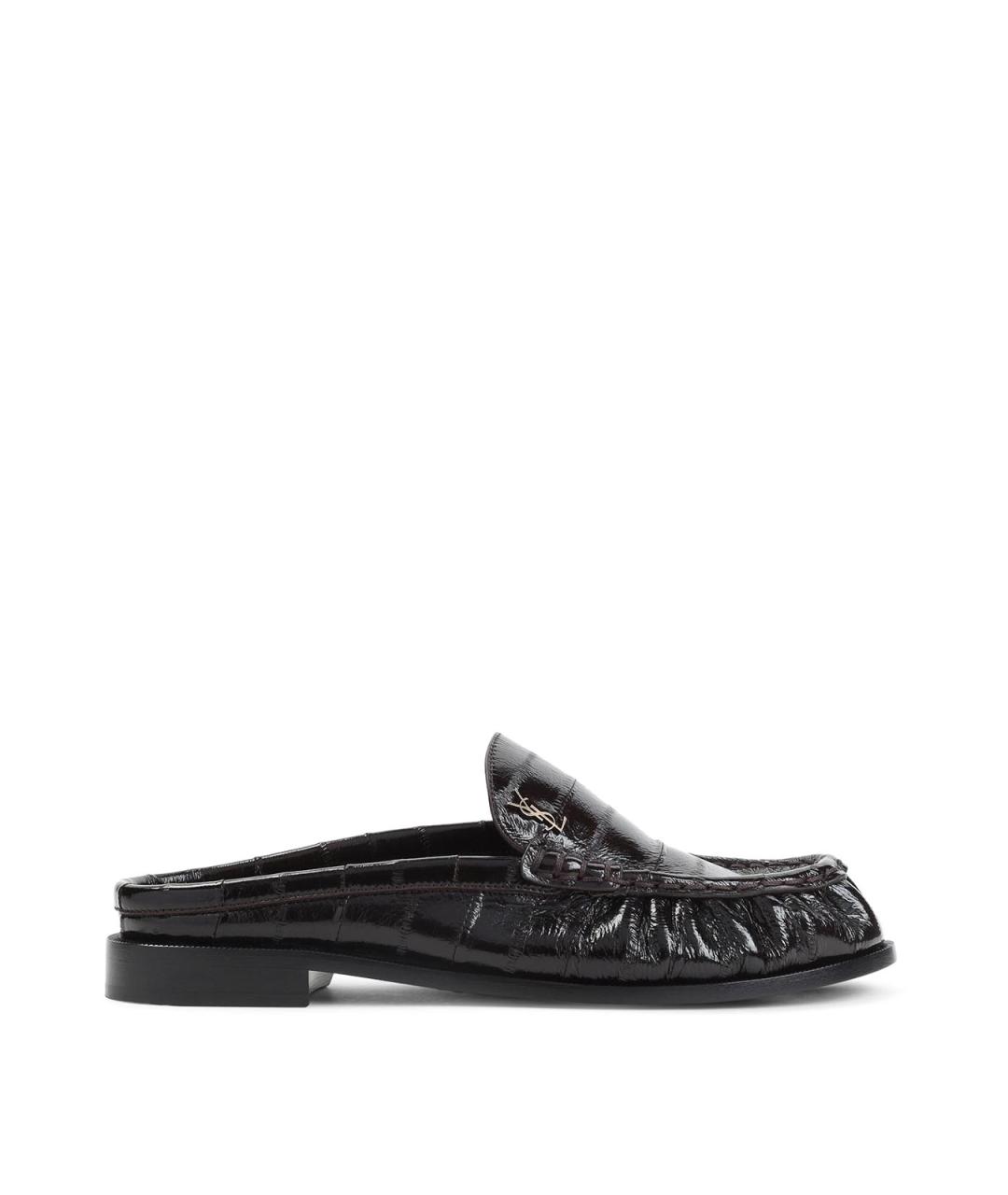 SAINT LAURENT Коричневые кожаные лоферы, фото 1