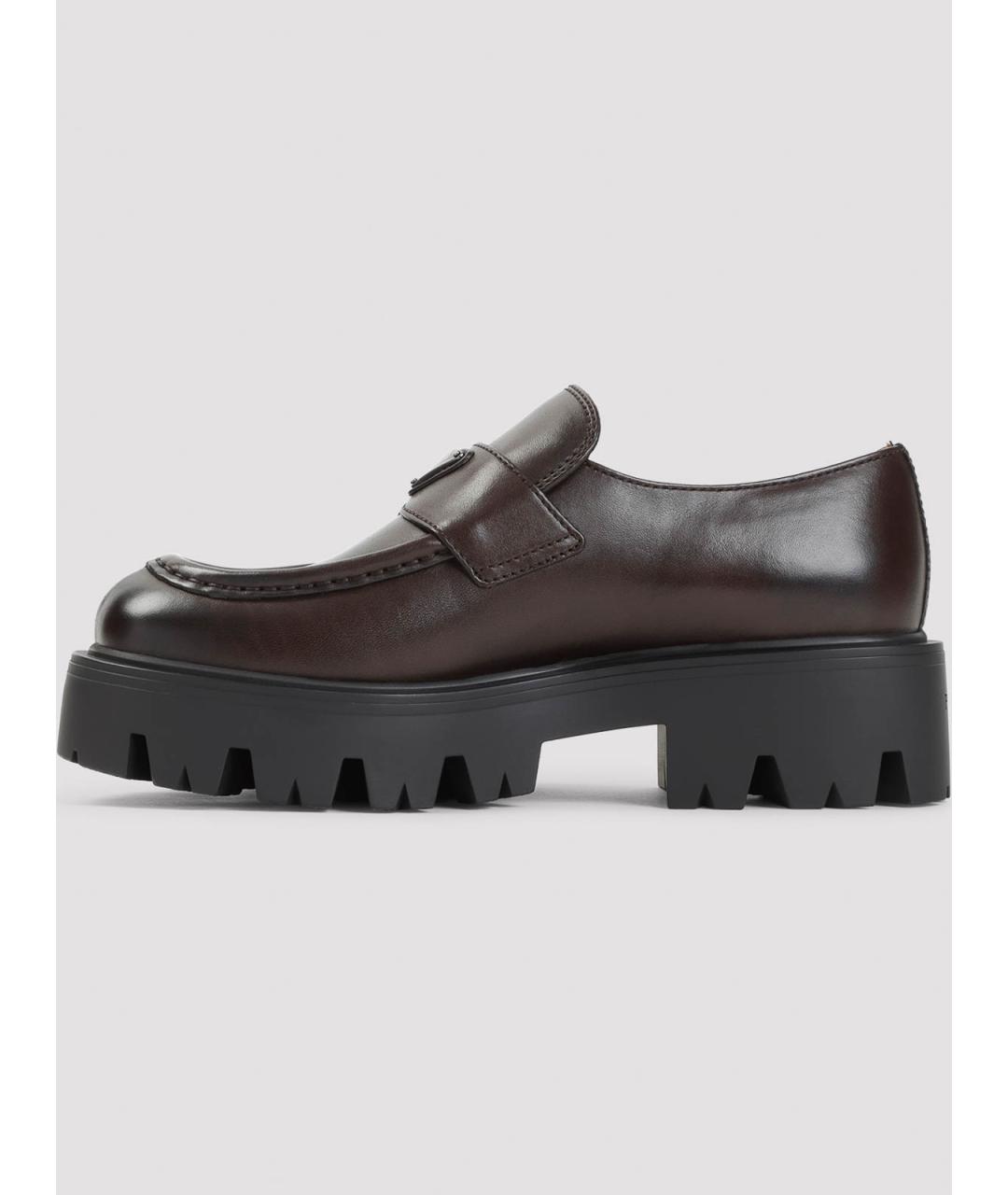 PRADA Бордовые кожаные лоферы, фото 2