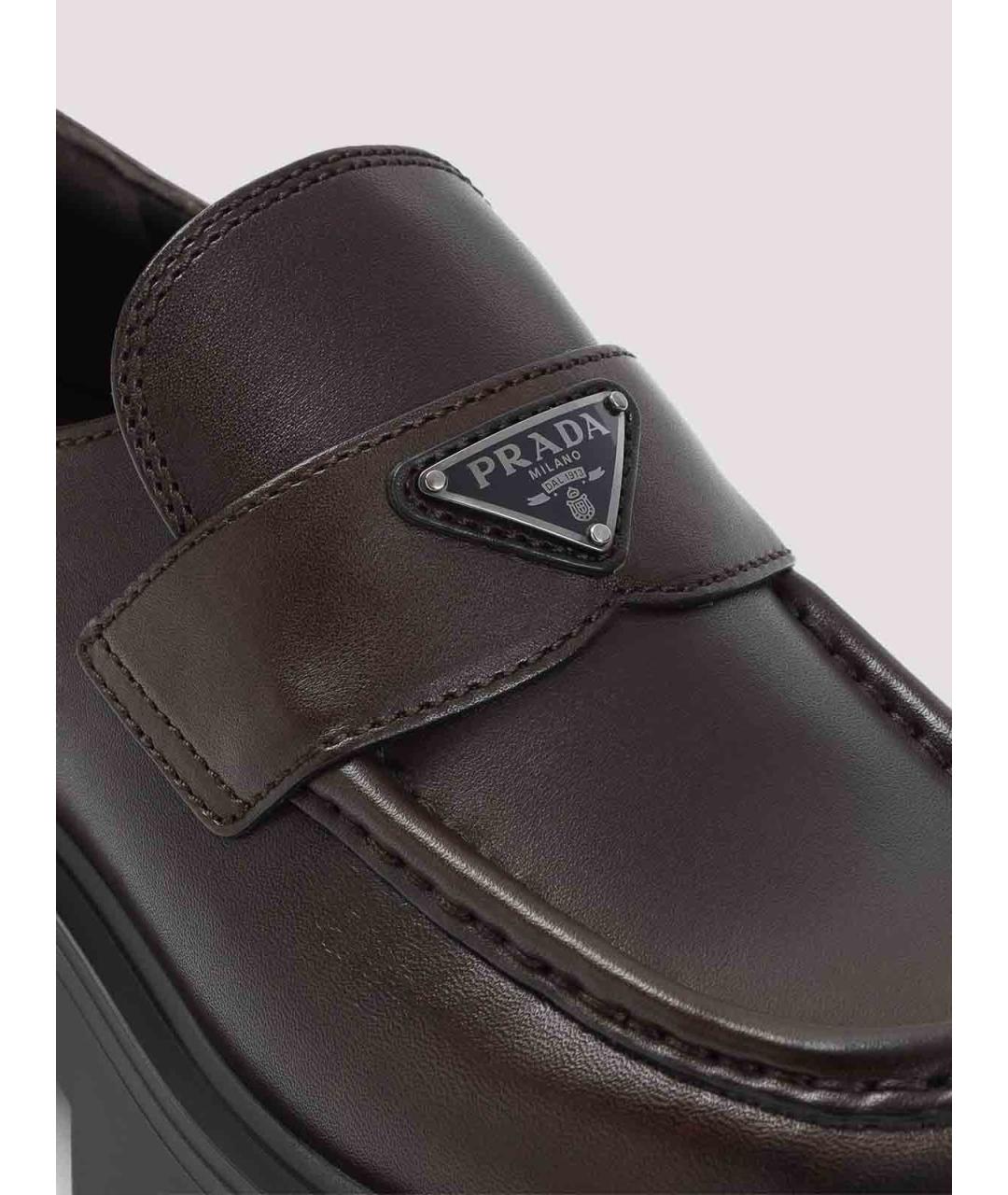 PRADA Бордовые кожаные лоферы, фото 4