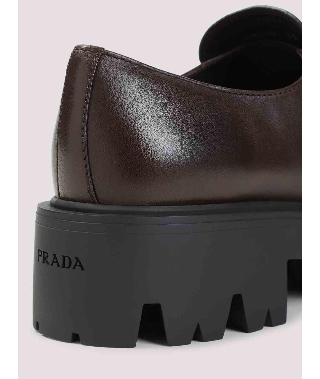 PRADA Бордовые кожаные лоферы, фото 5