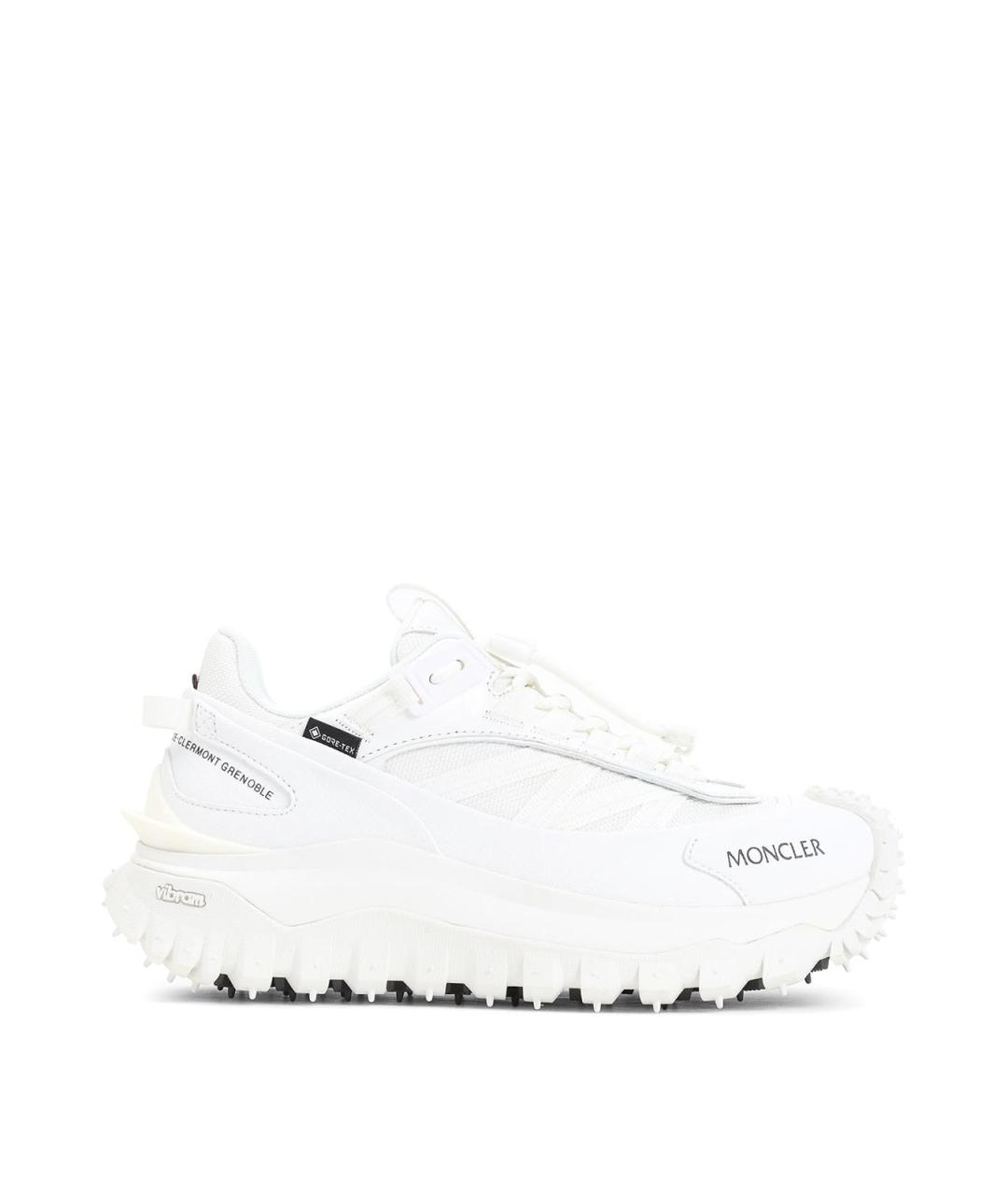 MONCLER Белые кожаные кроссовки, фото 1
