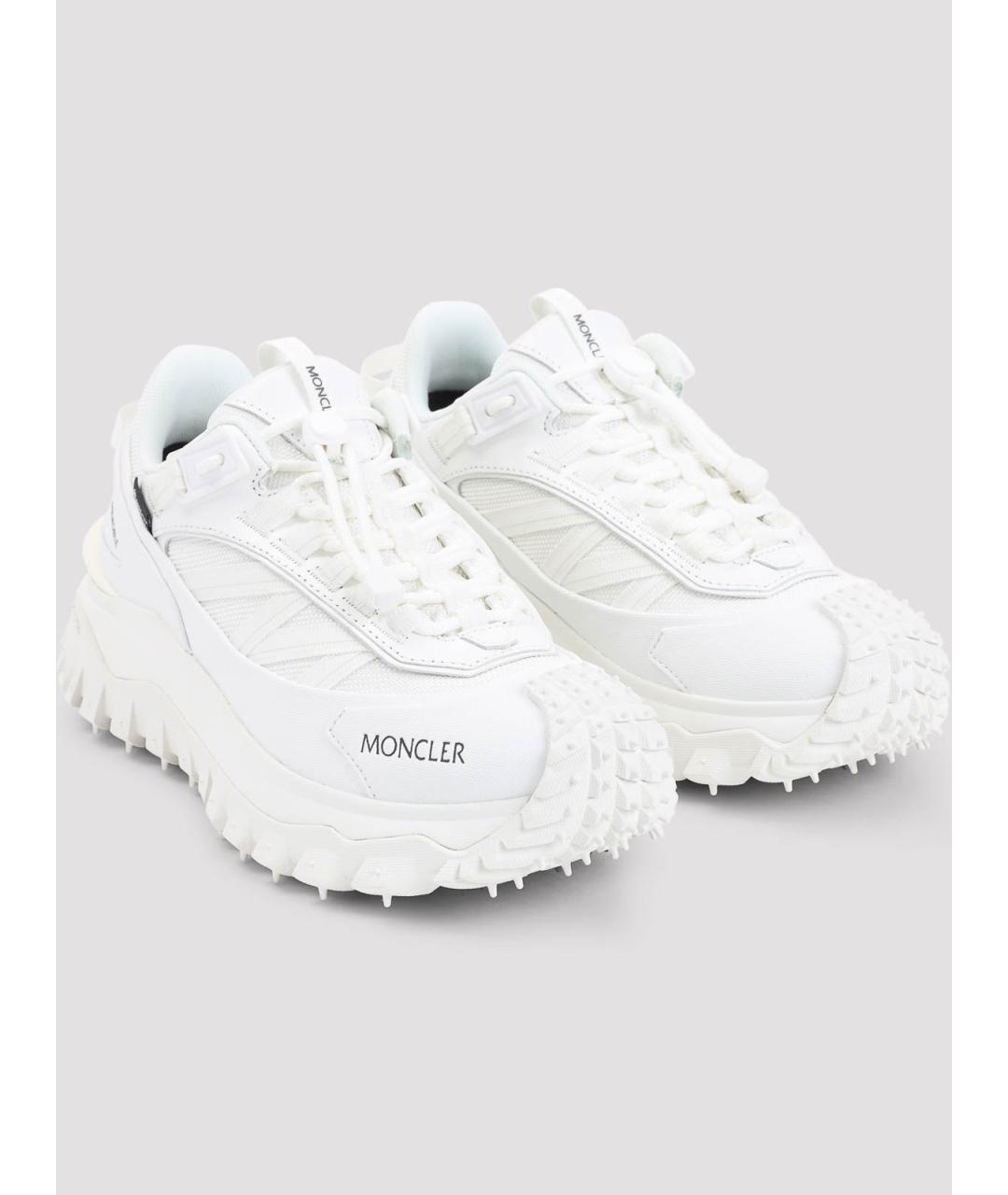 MONCLER Белые кожаные кроссовки, фото 3