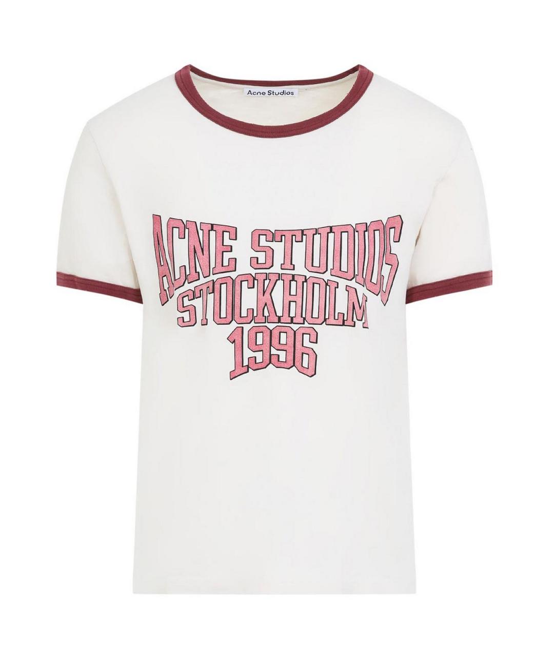 ACNE STUDIOS Белая хлопковая футболка, фото 1