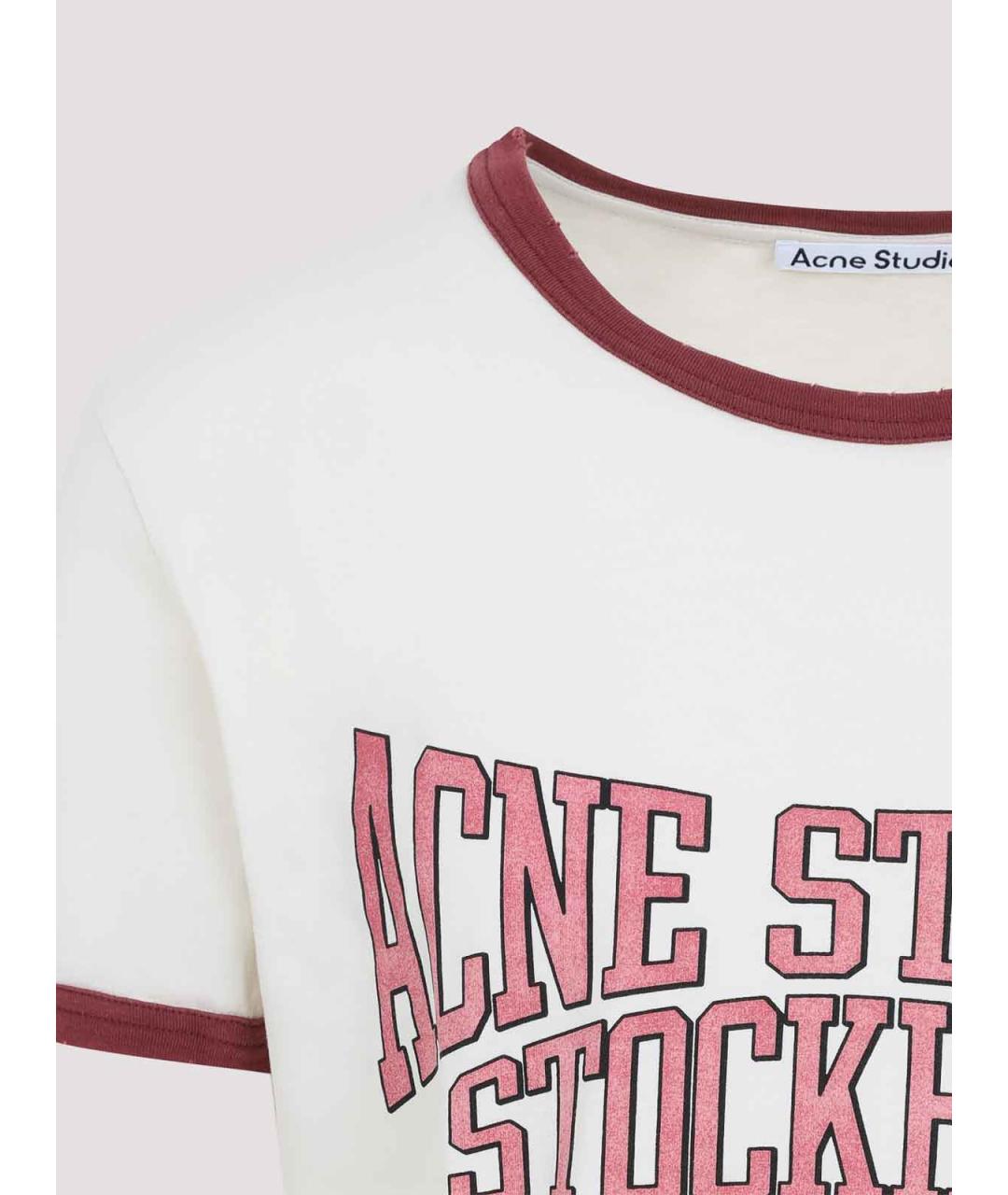 ACNE STUDIOS Белая хлопковая футболка, фото 3