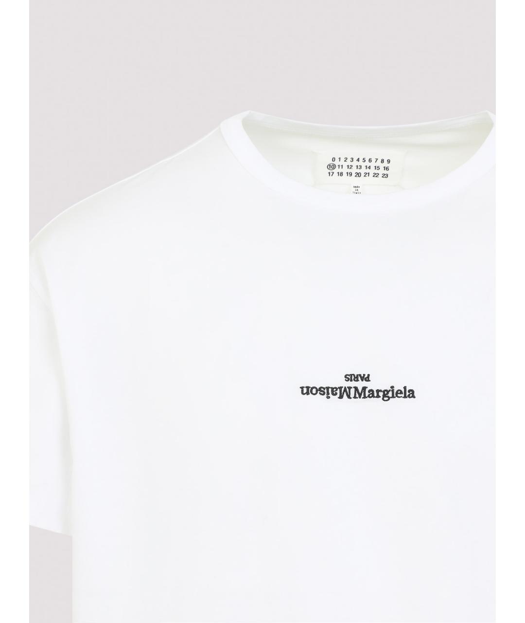 MAISON MARGIELA Белая хлопковая футболка, фото 3