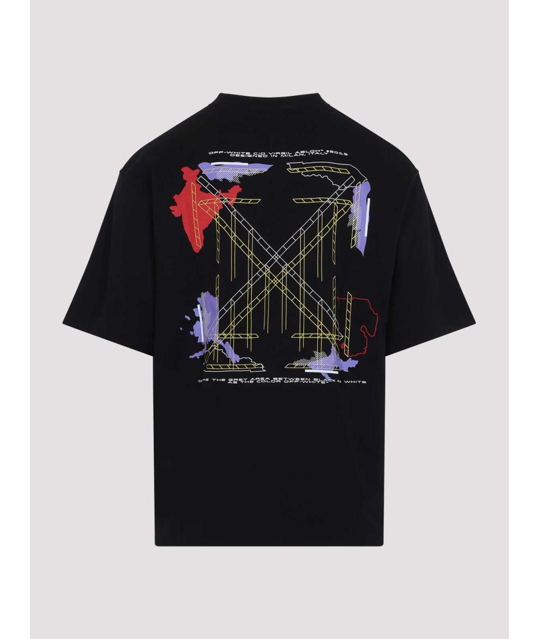 OFF-WHITE Черная хлопковая футболка, фото 2