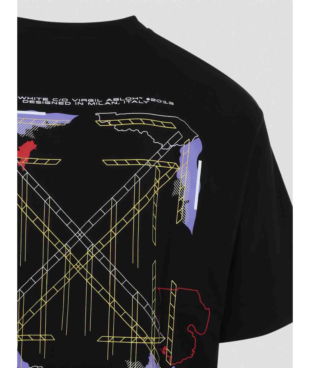 OFF-WHITE Черная хлопковая футболка, фото 4
