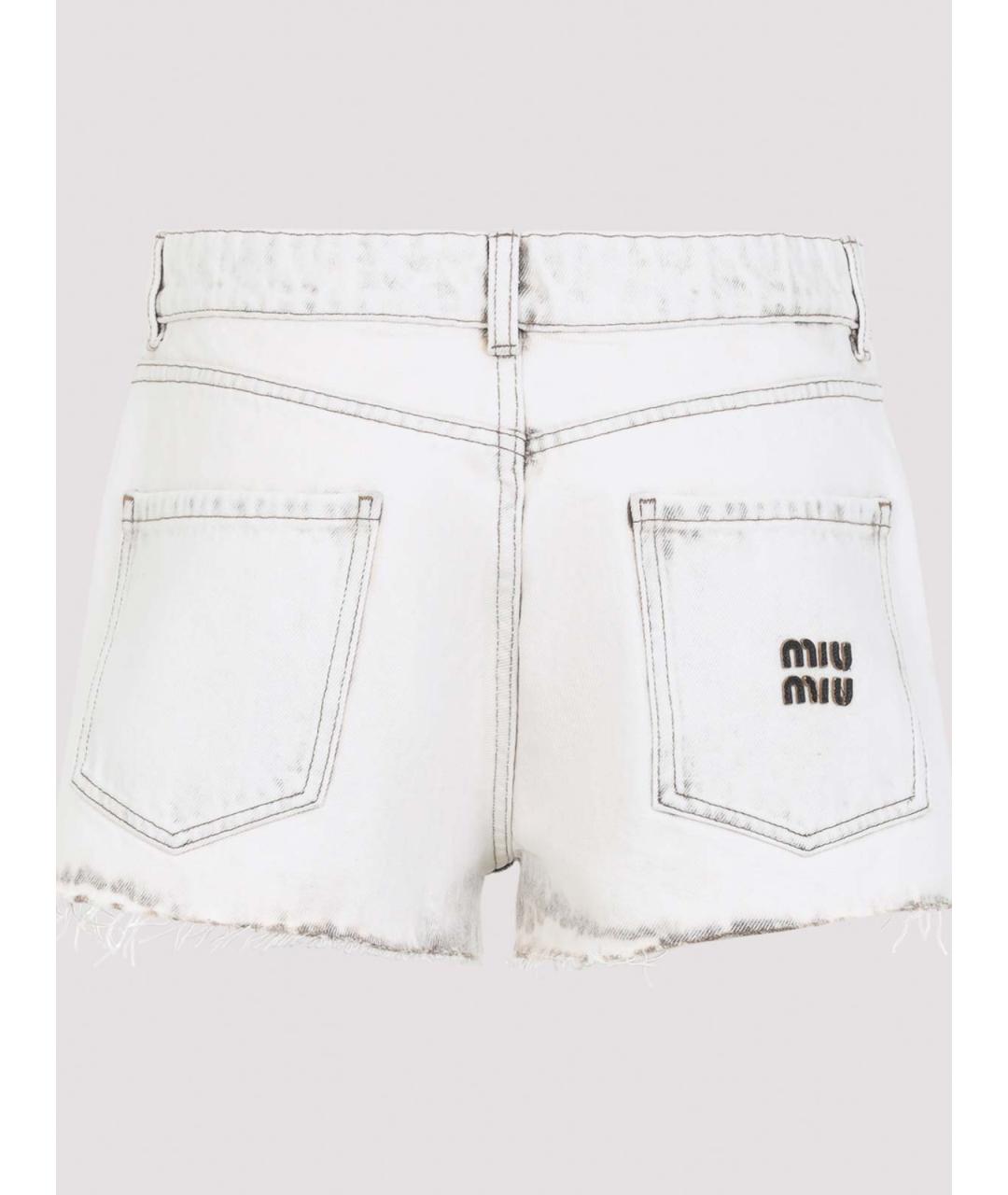 MIU MIU Белые хлопковые шорты, фото 2