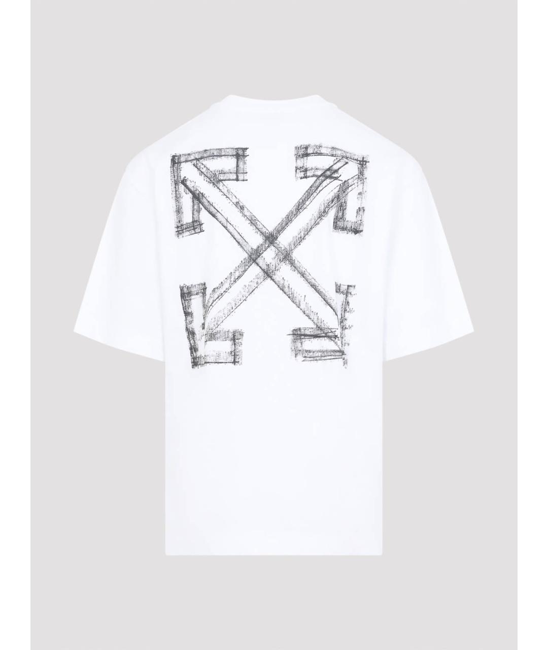 OFF-WHITE Белая хлопковая футболка, фото 2
