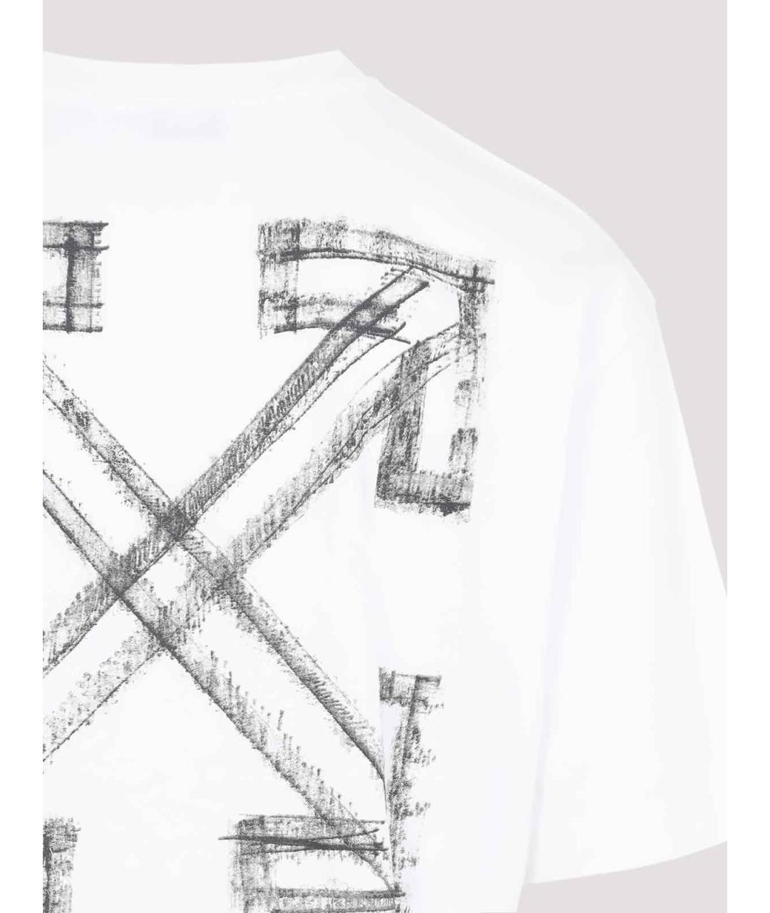 OFF-WHITE Белая хлопковая футболка, фото 3
