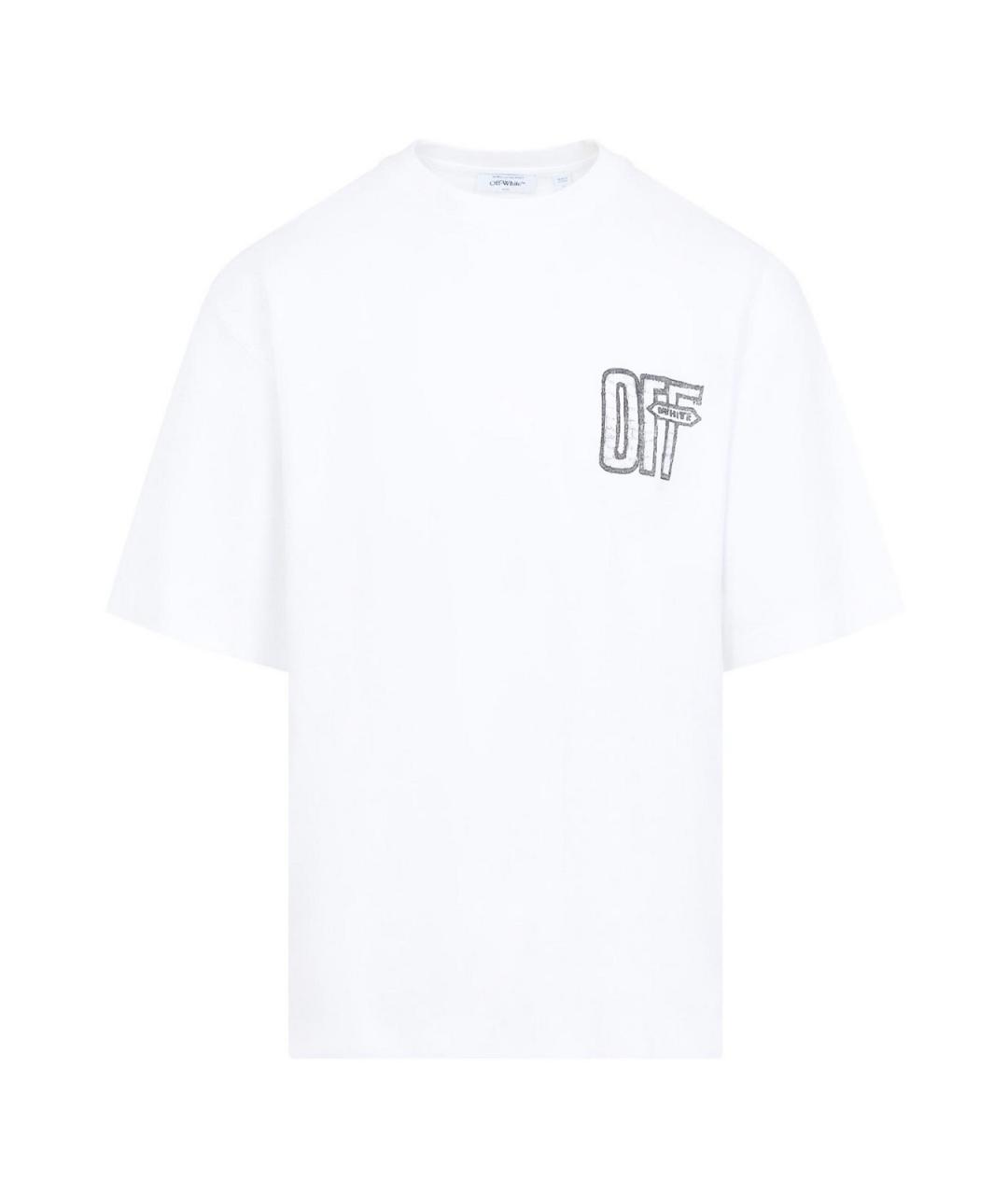 OFF-WHITE Белая хлопковая футболка, фото 1