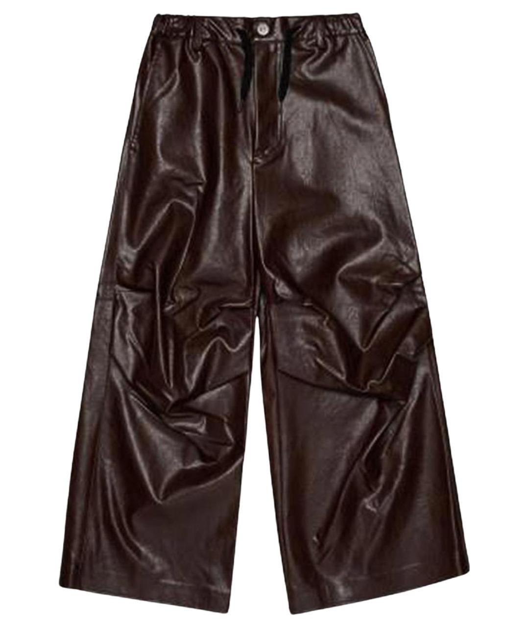 MM6 MAISON MARGIELA Коричневые полиэстеровые брюки и шорты, фото 1
