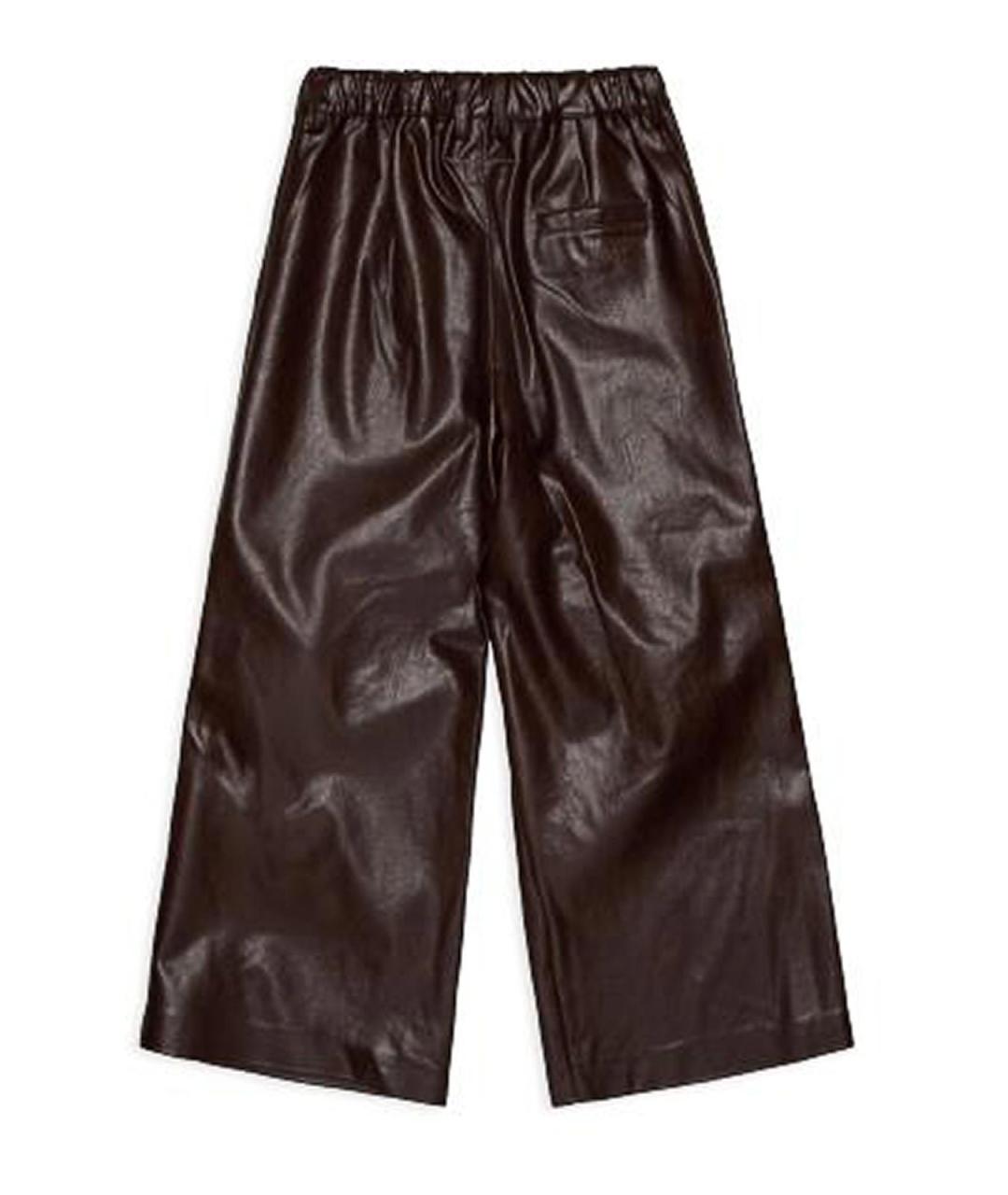 MM6 MAISON MARGIELA Коричневые полиэстеровые брюки и шорты, фото 2