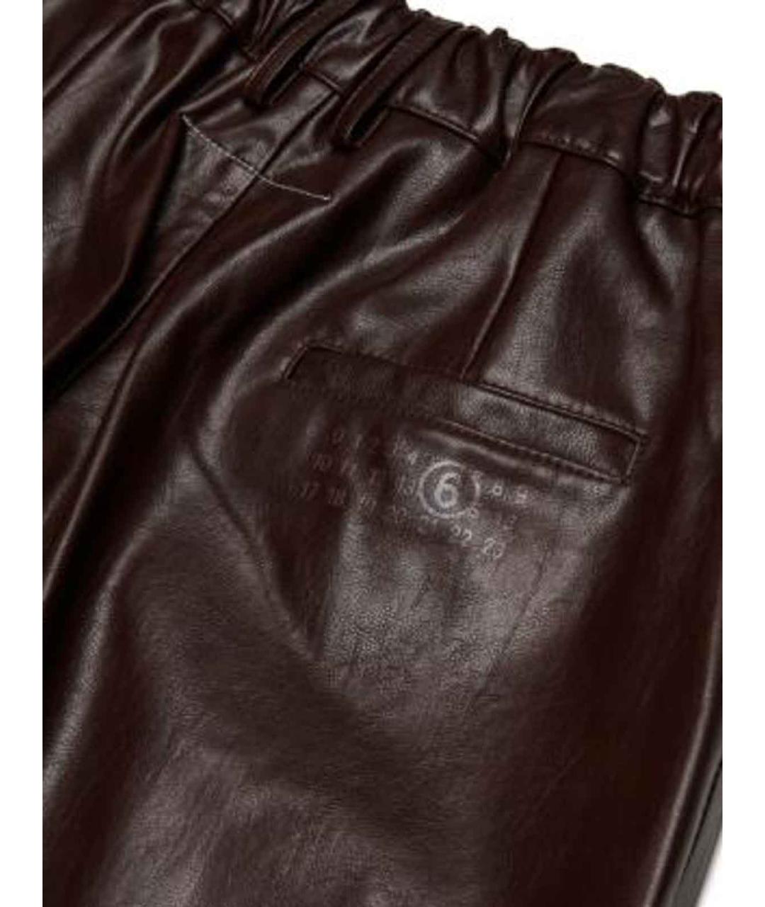 MM6 MAISON MARGIELA Коричневые полиэстеровые брюки и шорты, фото 3