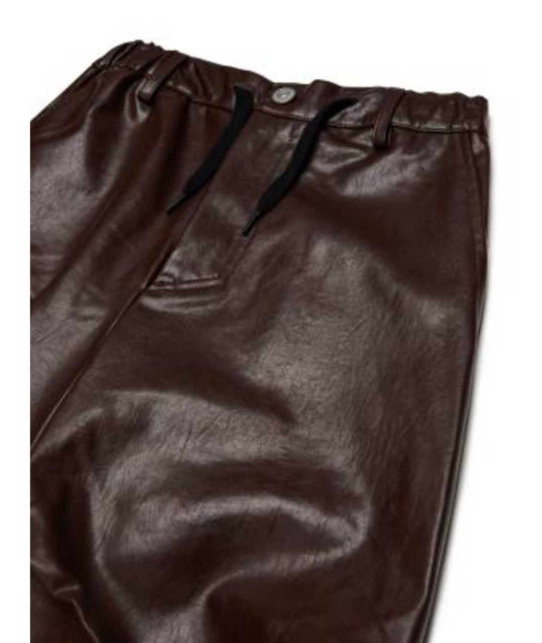 MM6 MAISON MARGIELA Коричневые полиэстеровые брюки и шорты, фото 4