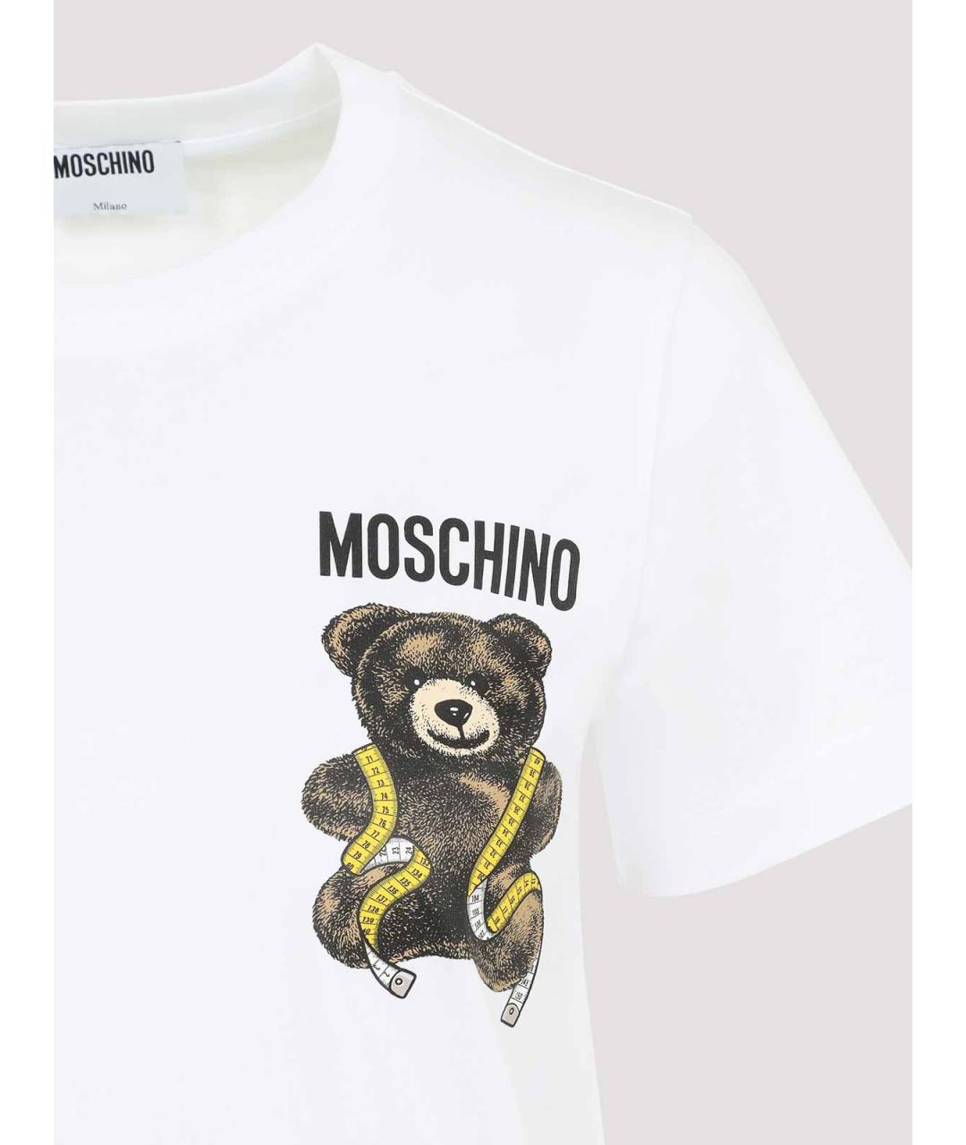 MOSCHINO Белая хлопковая футболка, фото 3