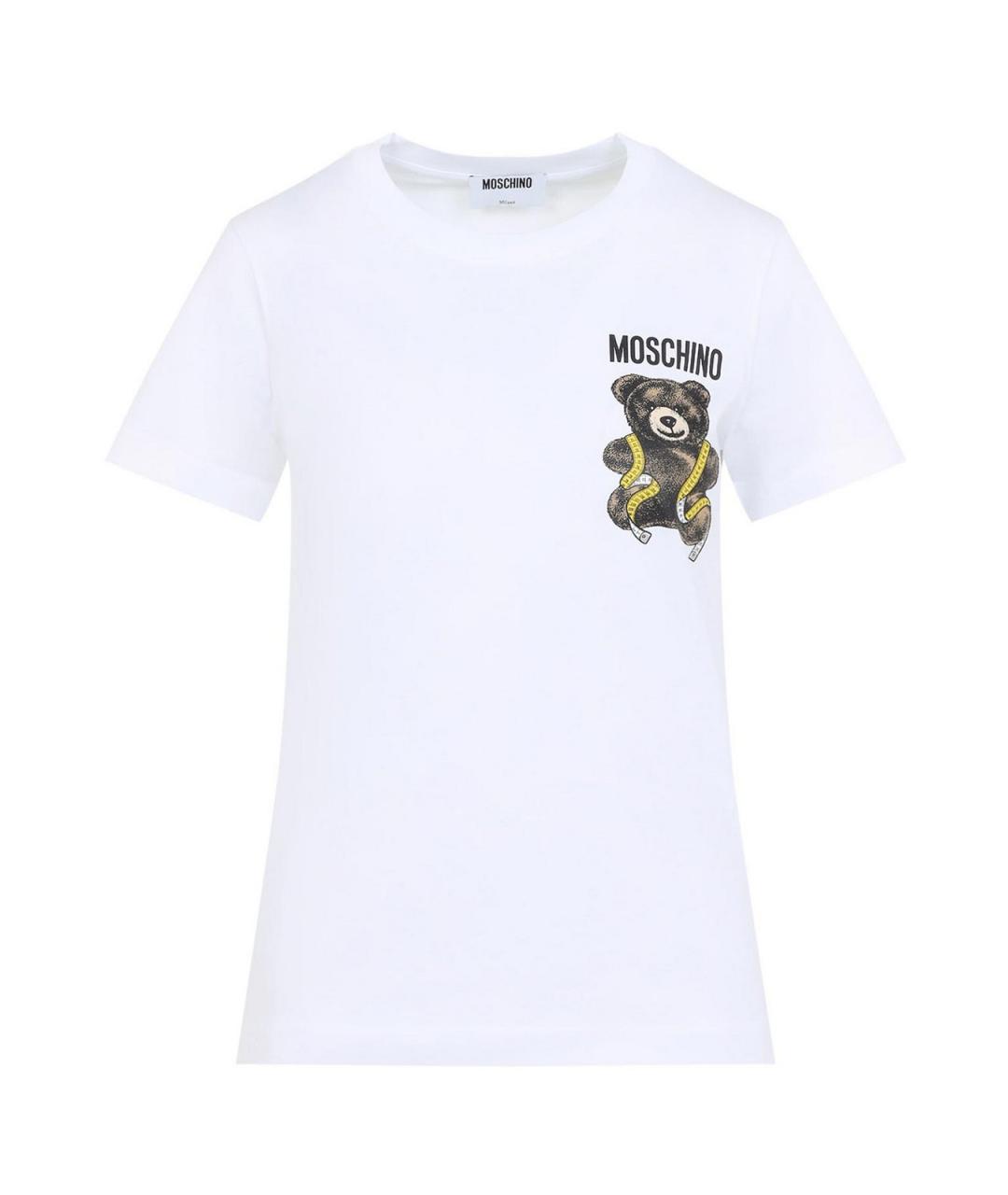 MOSCHINO Белая хлопковая футболка, фото 1
