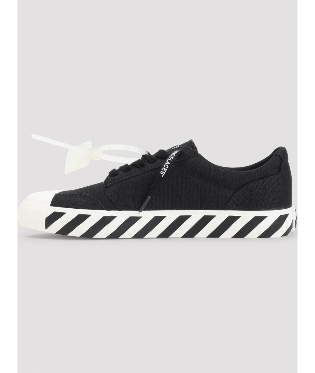 OFF-WHITE Черные текстильные низкие кроссовки / кеды, фото 2