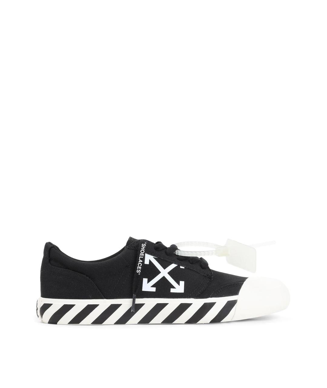 OFF-WHITE Черные текстильные низкие кроссовки / кеды, фото 1