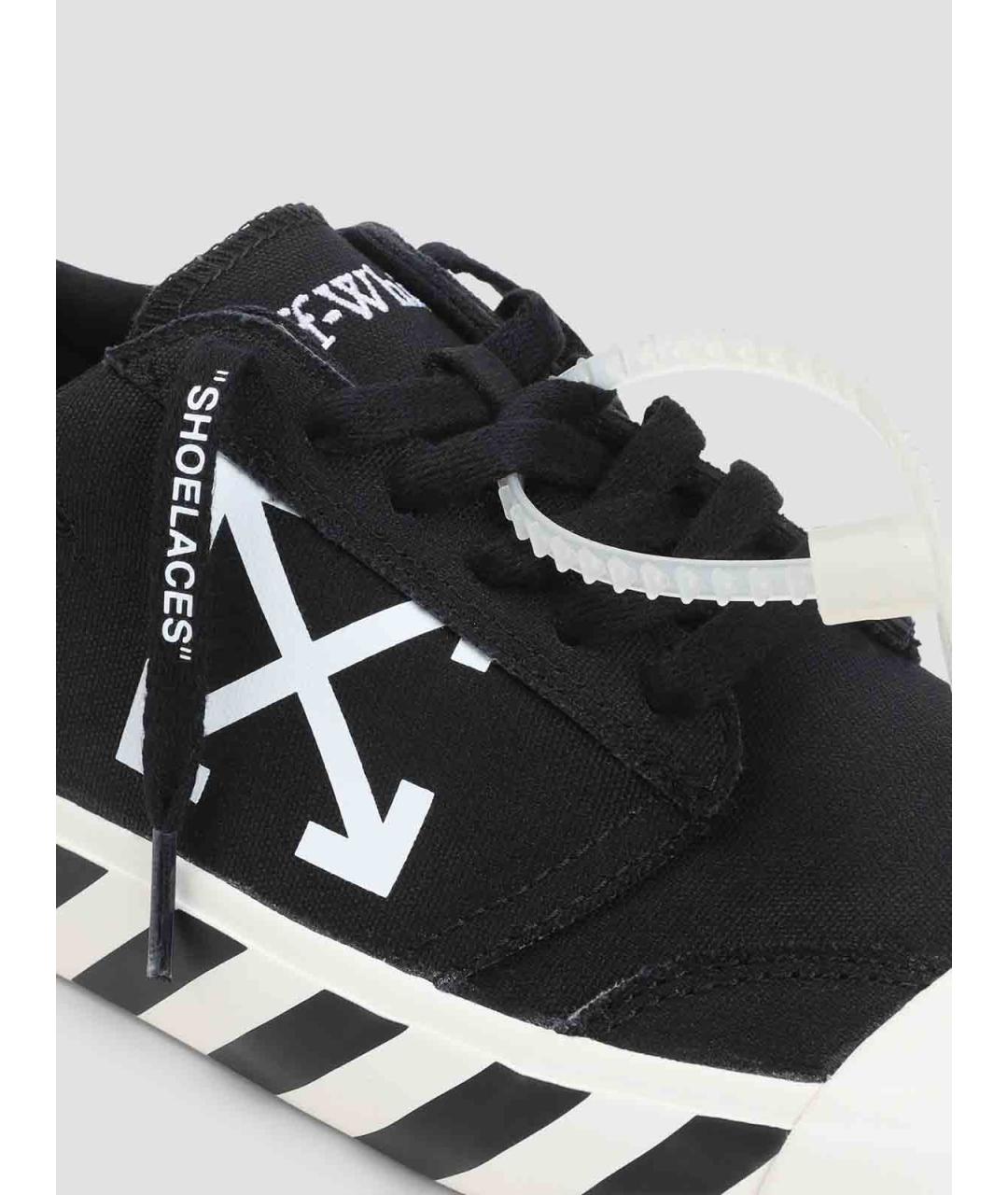 OFF-WHITE Черные текстильные низкие кроссовки / кеды, фото 4