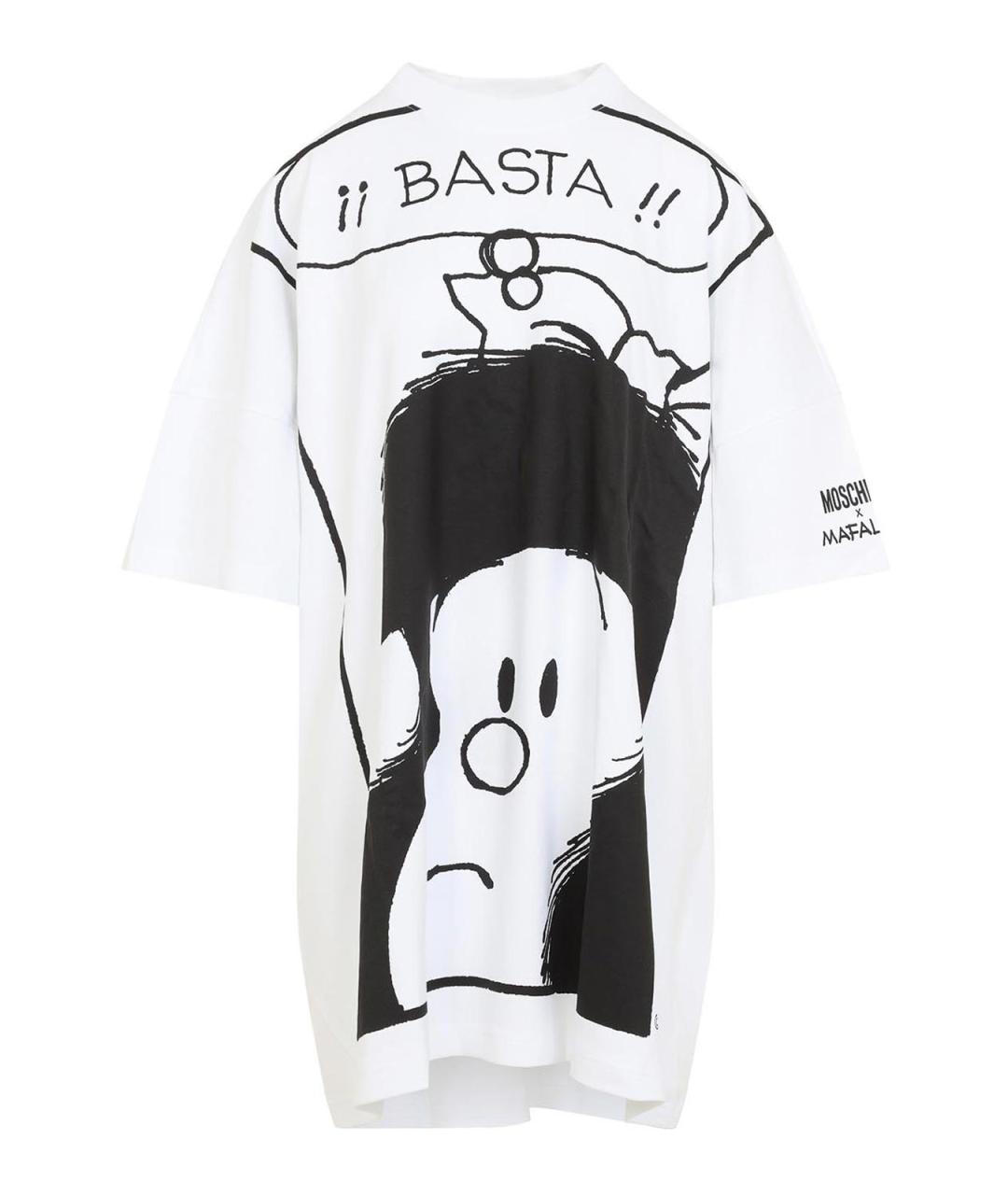MOSCHINO Белая хлопковая футболка, фото 1