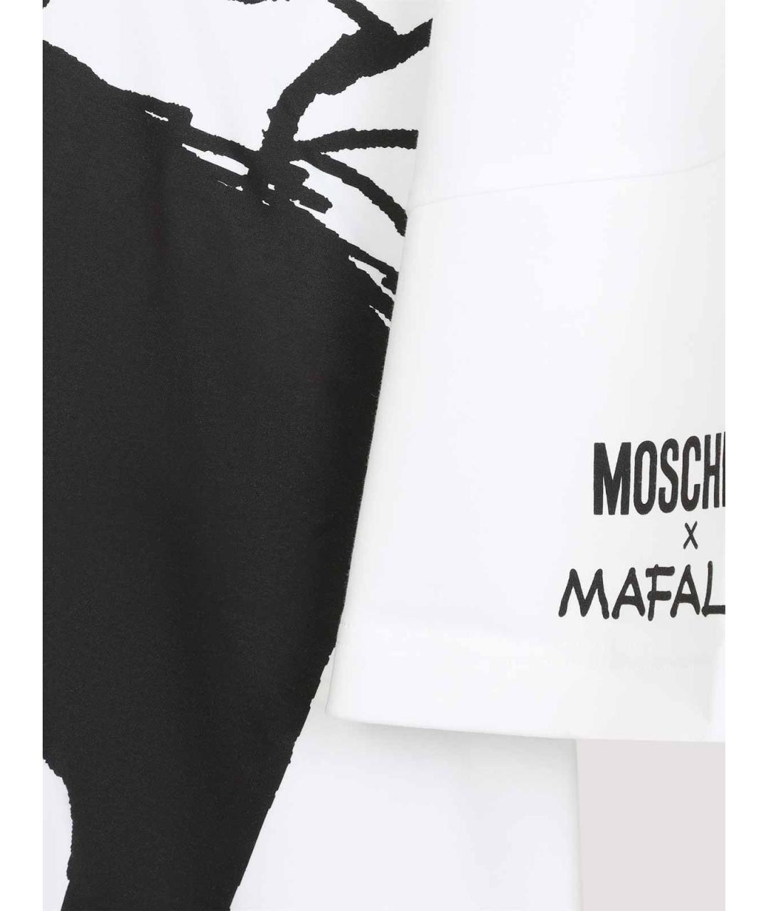 MOSCHINO Белая хлопковая футболка, фото 4