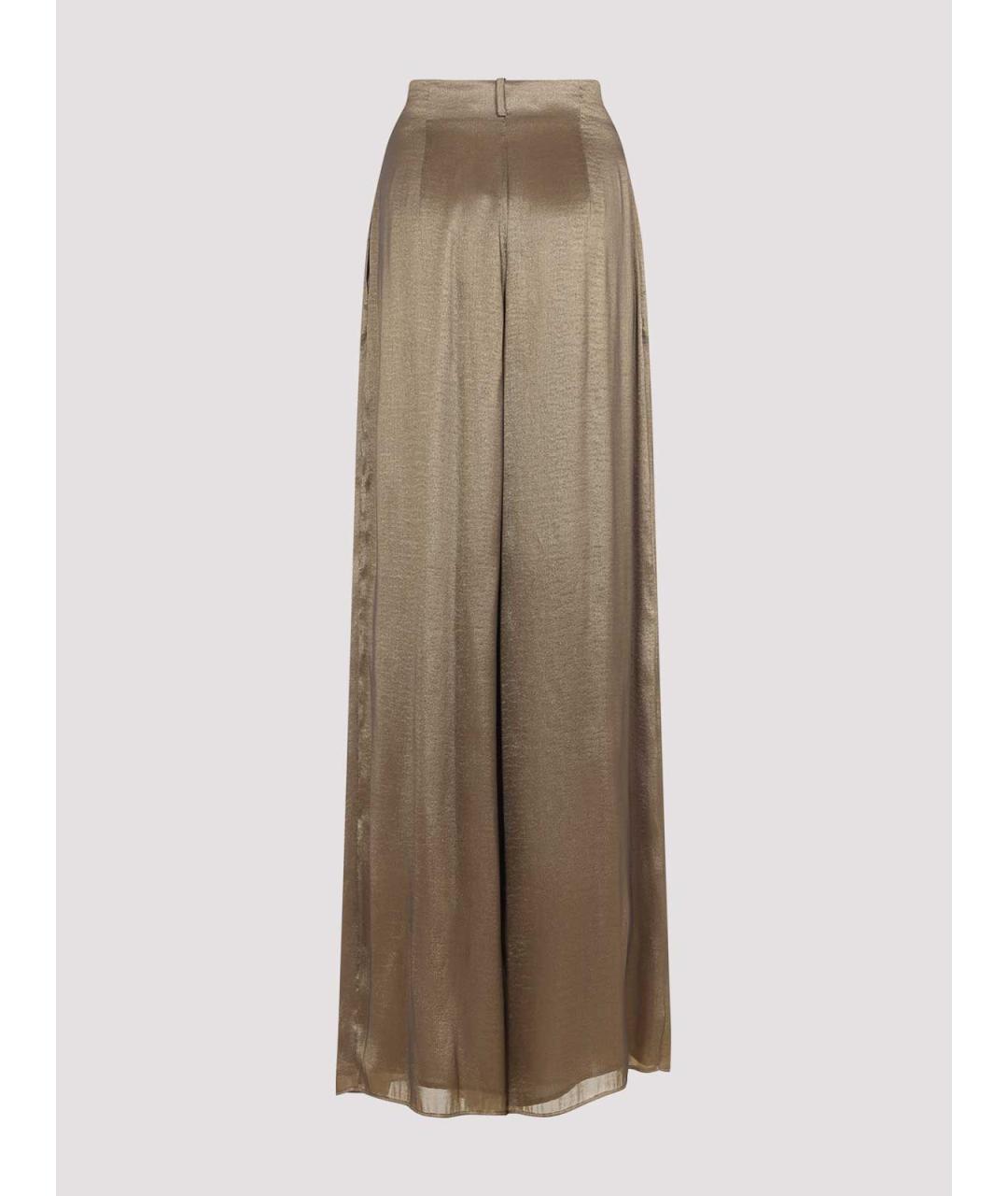 RALPH LAUREN COLLECTION Золотые полиэстеровые брюки широкие, фото 2