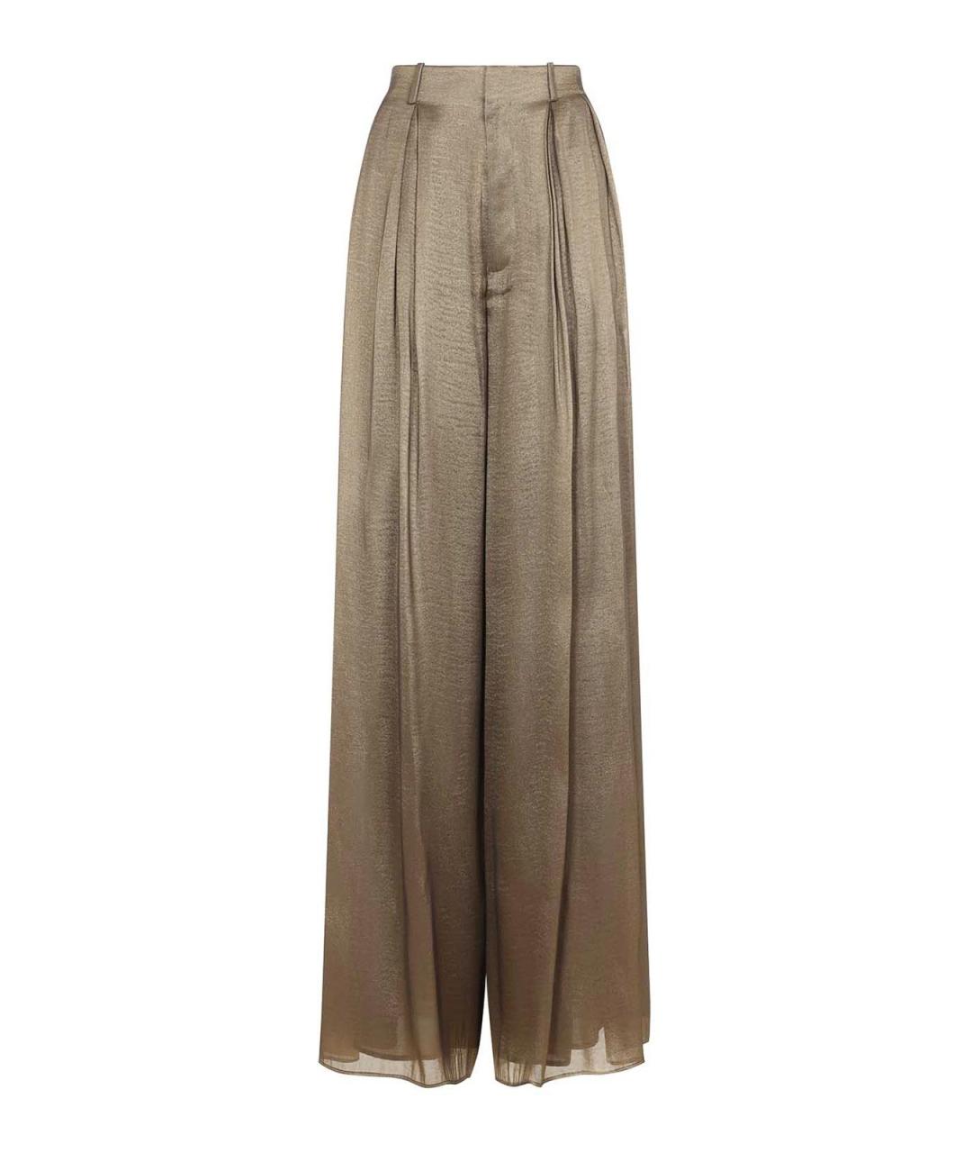 RALPH LAUREN COLLECTION Золотые полиэстеровые брюки широкие, фото 1