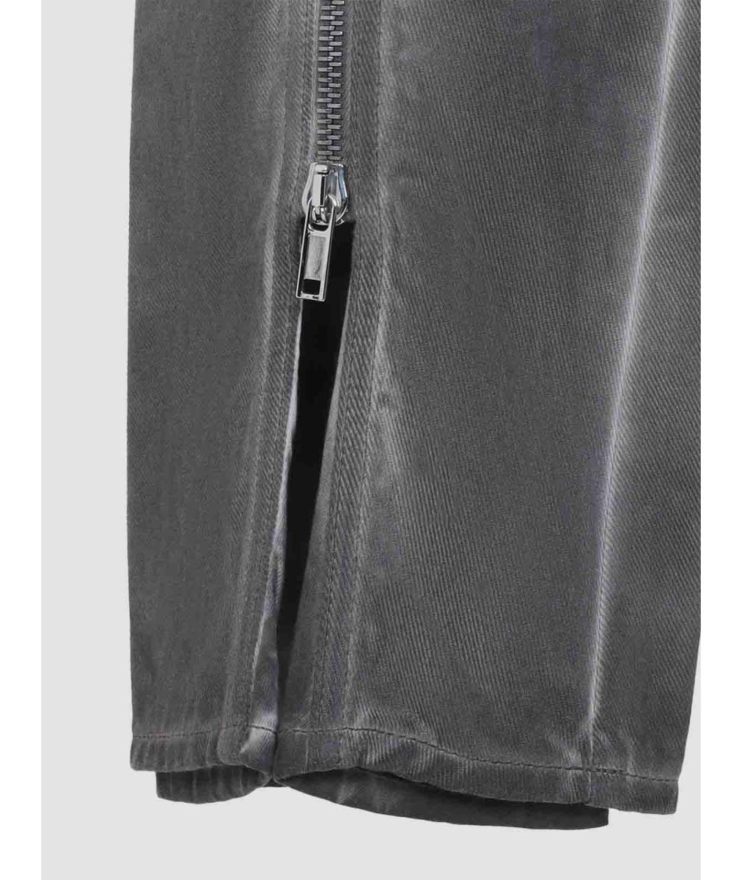 RICK OWENS Серые хлопковые прямые джинсы, фото 3