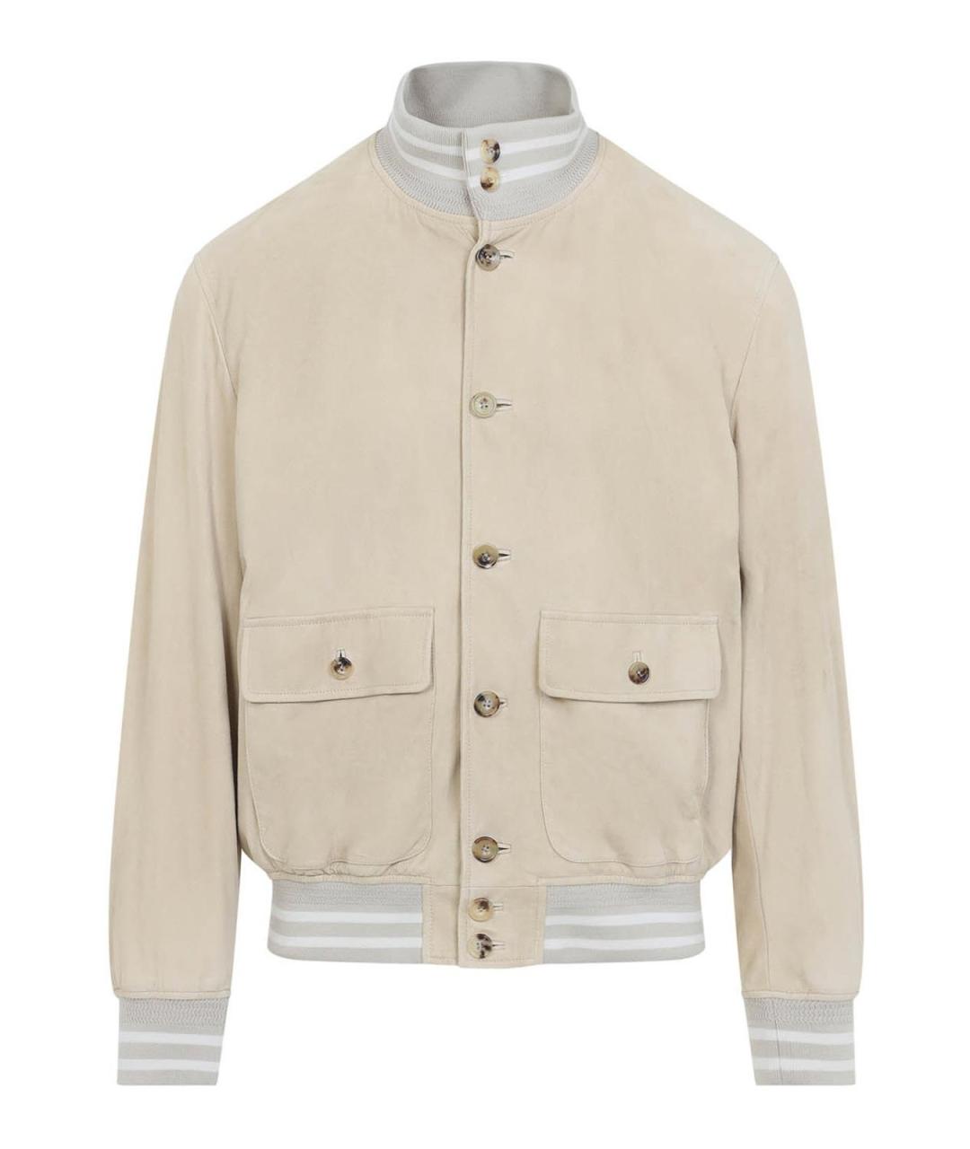 RALPH LAUREN PURPLE LABEL Бежевая замшевая куртка, фото 1
