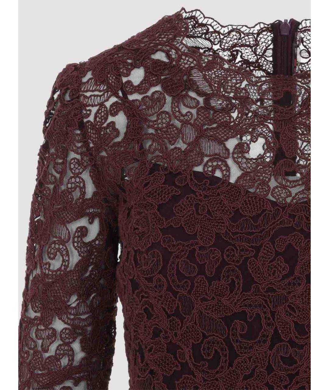 ERMANNO SCERVINO Бордовое полиэстеровое коктейльное платье, фото 4