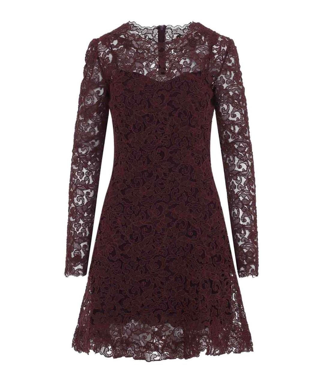 ERMANNO SCERVINO Бордовое полиэстеровое коктейльное платье, фото 1