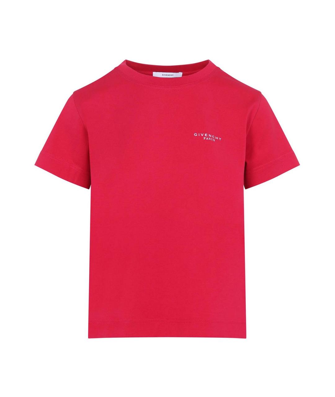 GIVENCHY Красная хлопковая футболка, фото 1