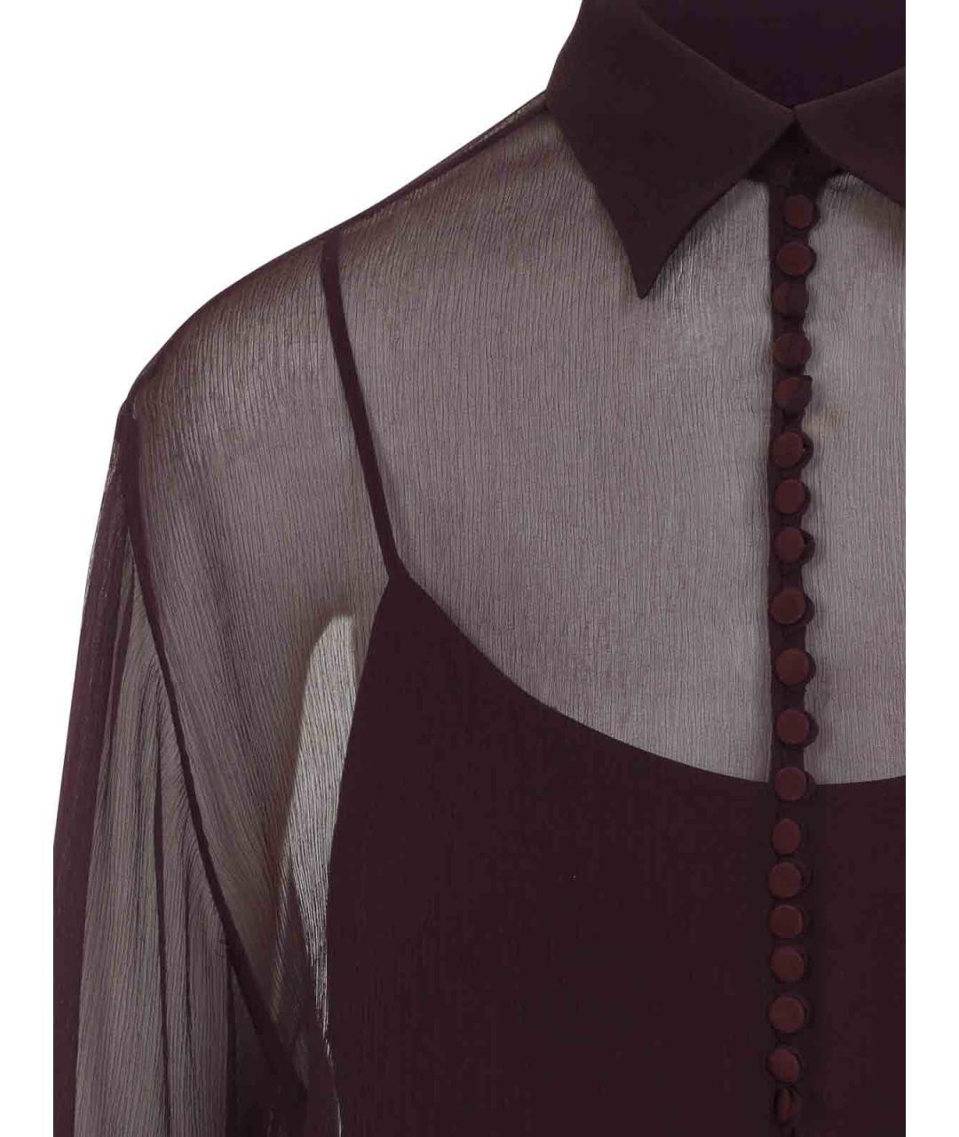 ERMANNO SCERVINO Бордовая шелковая рубашка, фото 3