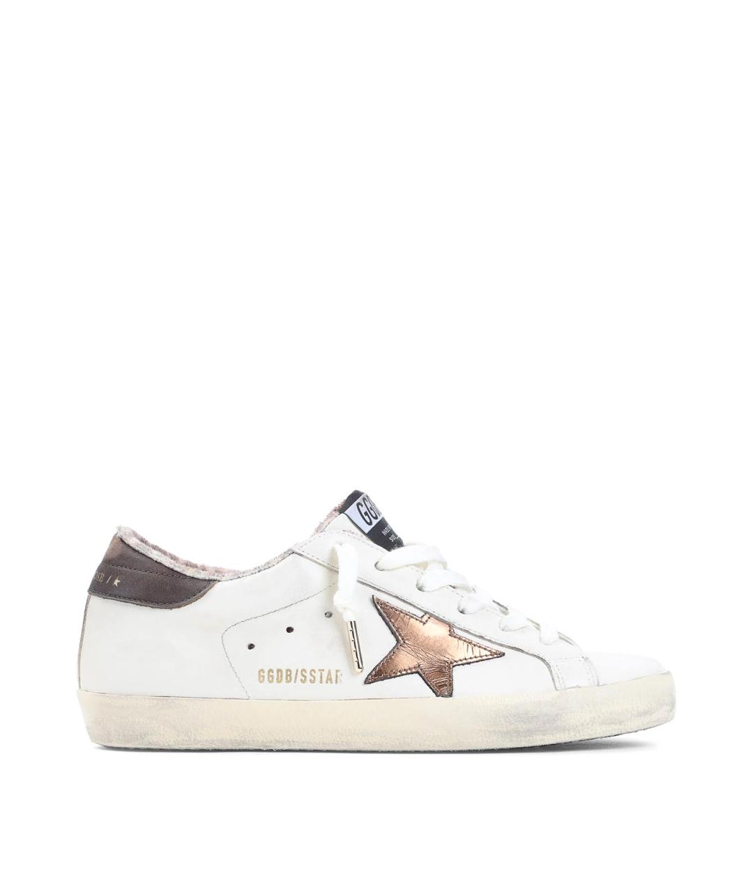 GOLDEN GOOSE Золотые кожаные кроссовки, фото 1
