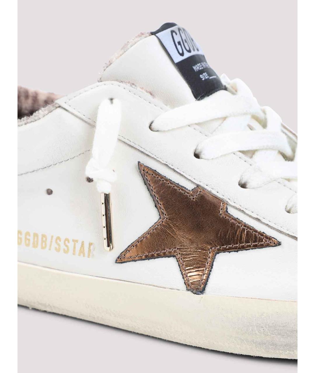 GOLDEN GOOSE Золотые кожаные кроссовки, фото 4