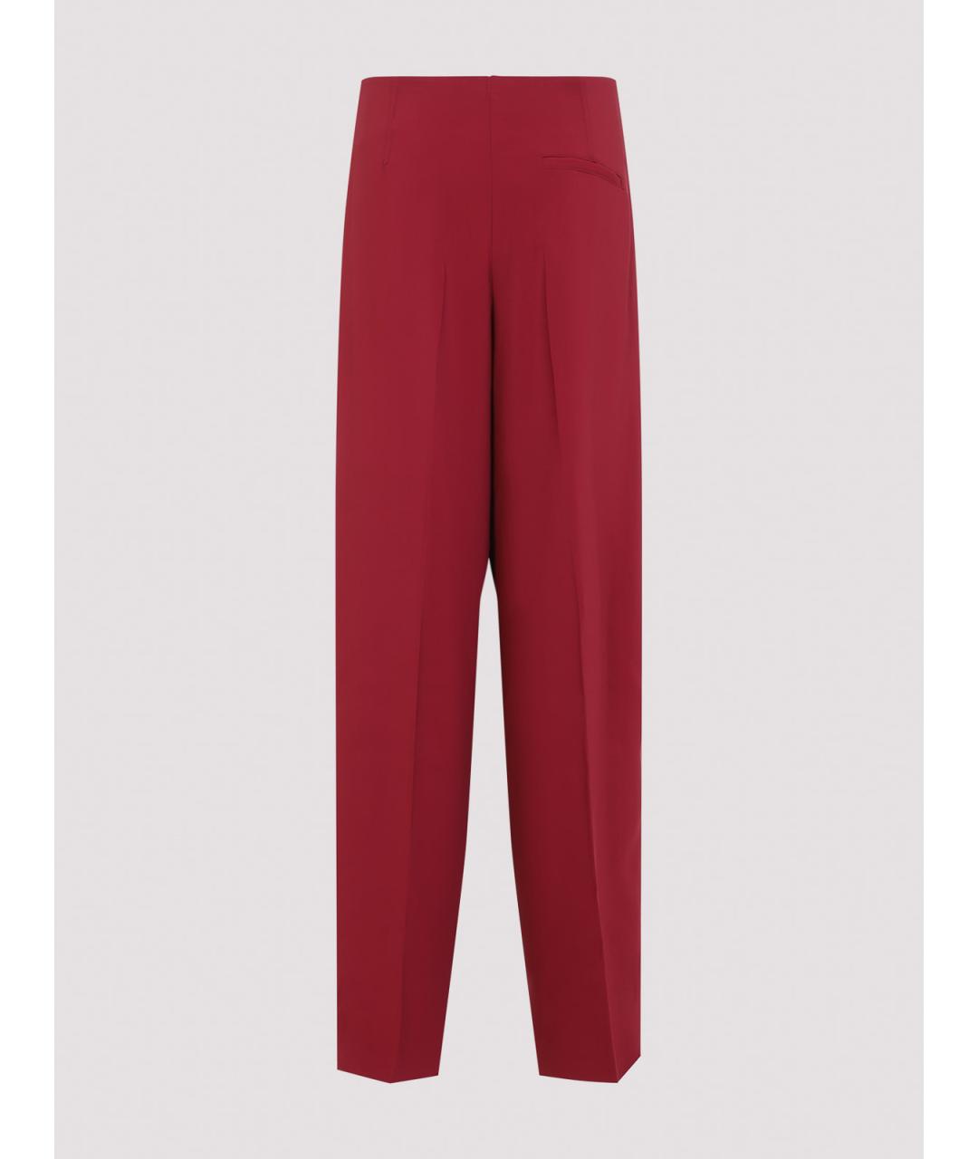 ALBERTA FERRETTI Красные вискозные прямые брюки, фото 2