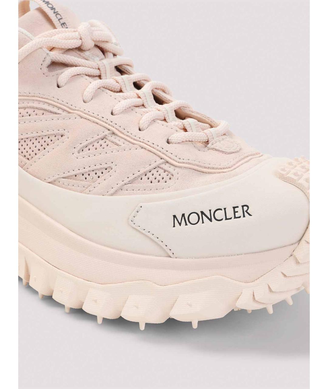 MONCLER Розовые текстильные кроссовки, фото 4