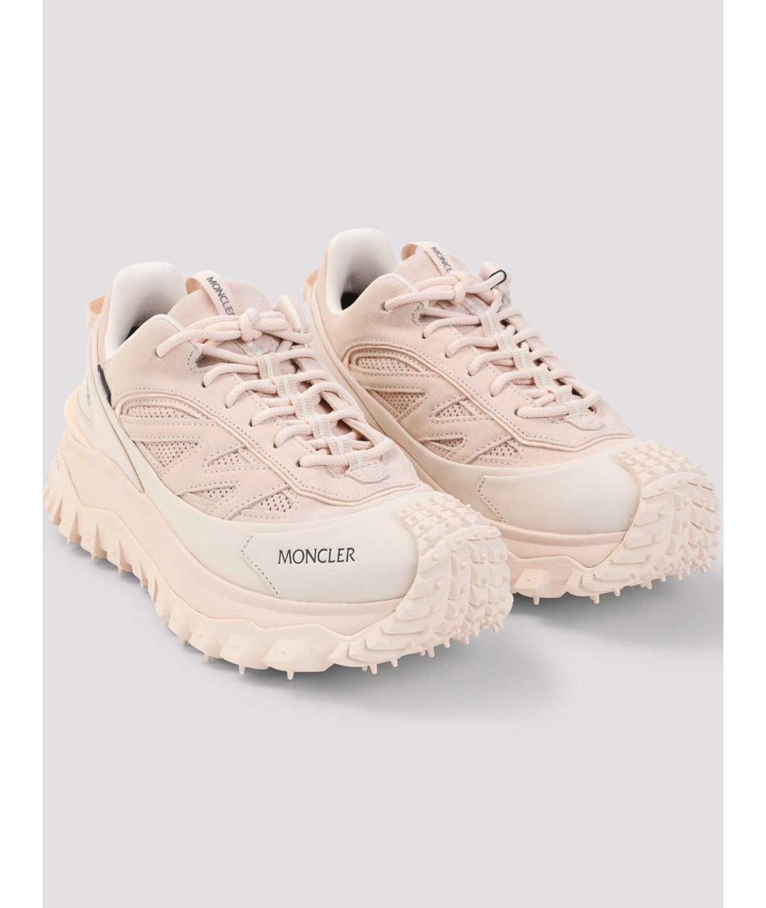 MONCLER Розовые текстильные кроссовки, фото 3