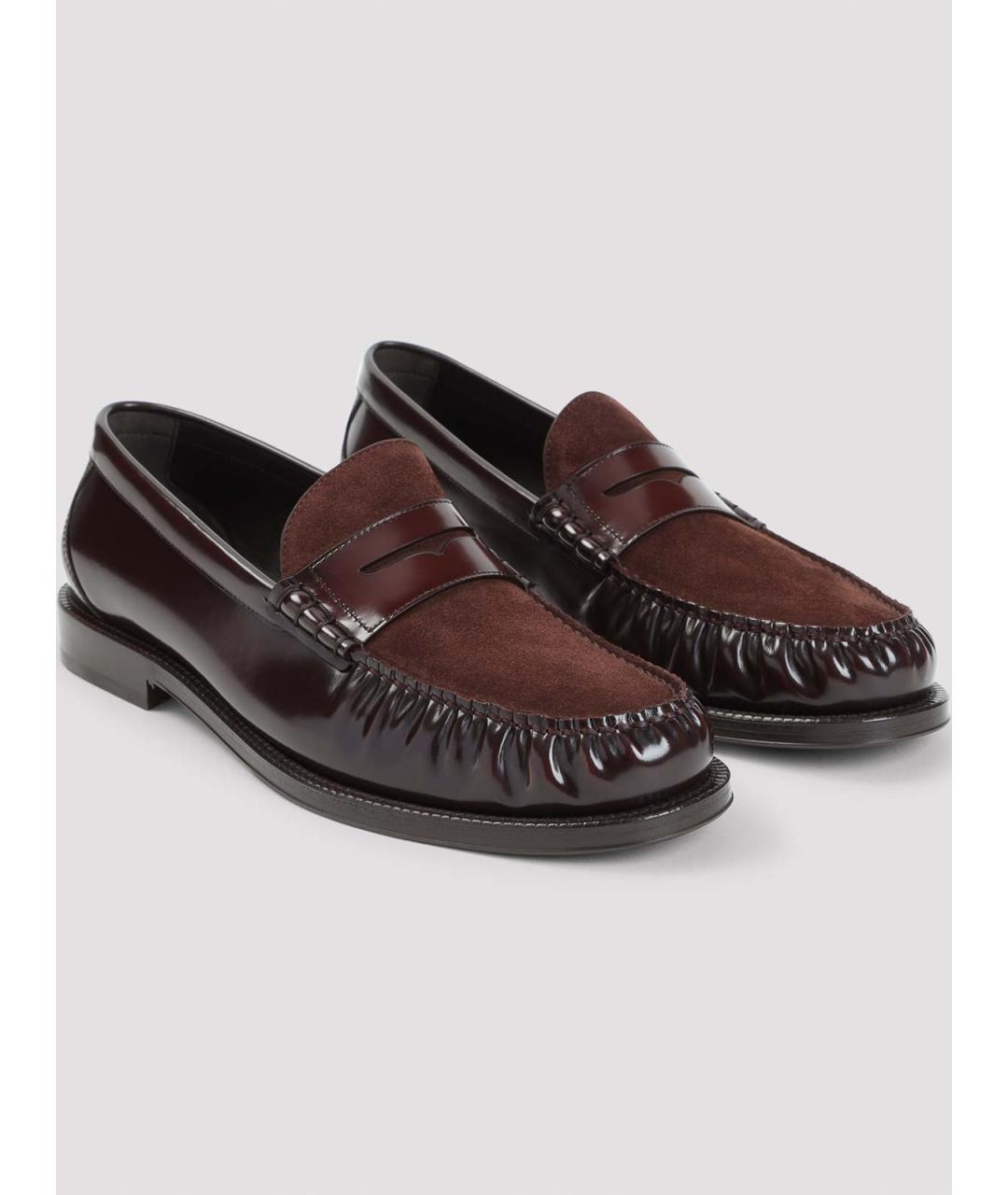BRUNELLO CUCINELLI Бордовые лоферы из лакированной кожи, фото 3
