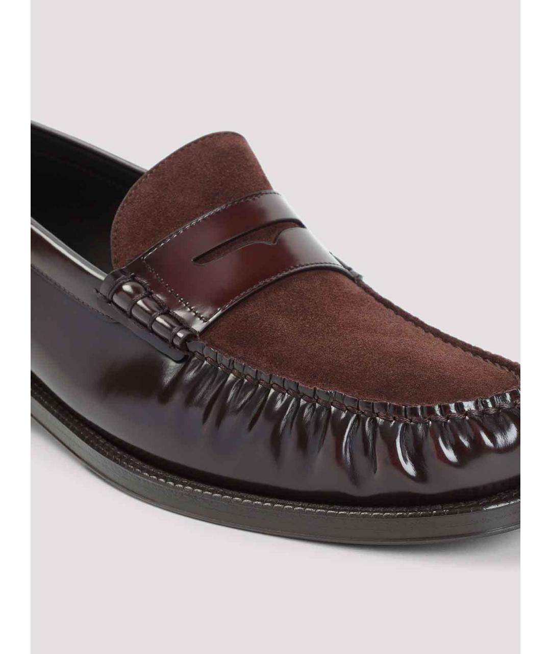 BRUNELLO CUCINELLI Бордовые лоферы из лакированной кожи, фото 4