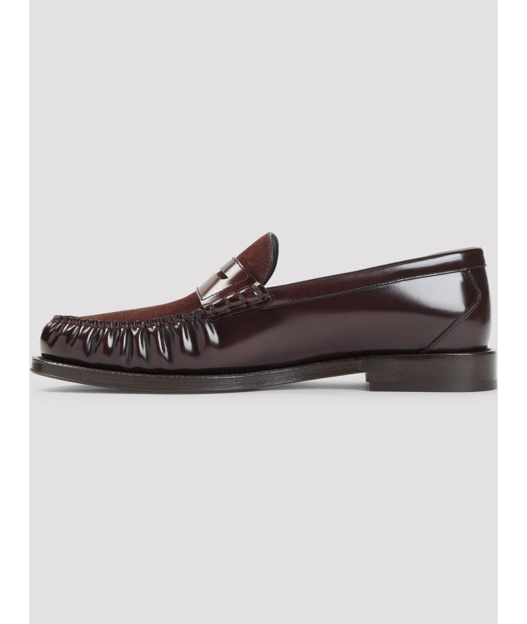 BRUNELLO CUCINELLI Бордовые лоферы из лакированной кожи, фото 2