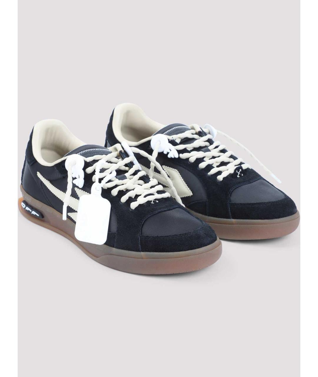OFF-WHITE Черные замшевые низкие кроссовки / кеды, фото 3